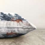 - Sonil-K10345-Gorsel-2 - Realhomes  Suluboya Çizimli Geyik Tasarımlı Dijital Baskılı Modern Raşel Kadife Yastık Kırlent Kılıfı Realhomes