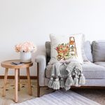 El Arabası Meyve & Sebze Çizimli Dijital Baskılı Dekoratif Raşel Kadife Yastık Kırlent Kılıfı Realhomes