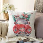 - Sonil-K10353-Gorsel - Realhomes Christmas Temalı Araba Tasarımlı Dijital Baskılı Modern Raşel Kadife Yastık Kırlent Kılıfı Realhomes