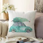 - Sonil-K10355-Gorsel - Realhomes  Christmas Temalı Araba Tasarımlı Dijital Baskılı Modern Raşel Kadife Yastık Kırlent Kılıfı Realhomes