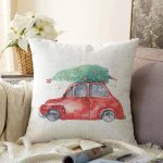 - Sonil-K10356-Gorsel - Realhomes  Christmas Temalı Araba Tasarımlı Dijital Baskılı Dekoratif Raşel Kadife Yastık Kırlent Kılıfı Realhomes