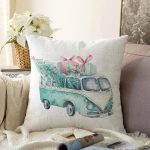 - Sonil-K10358-Gorsel - Realhomes  Christmas Temalı Araba Tasarımlı Dijital Baskılı Dekoratif Raşel Kadife Yastık Kırlent Kılıfı Realhomes