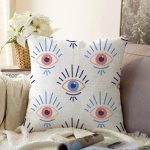 Mistik Göz Motifli Dijital Baskılı Dekoratif Raşel Kadife Yastık Kırlent Kılıfı Realhomes