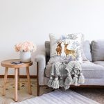 - Sonil-K10371-Gorsel-1 - Realhomes  Kış Temalı Geyik Motifli Dijital Baskılı Modern Raşel Kadife Yastık Kırlent Kılıfı Realhomes