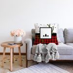 Siyah Beyaz & Ekose Motifli Dijital Baskılı Modern Raşel Kadife Yastık Kırlent Kılıfı Realhomes