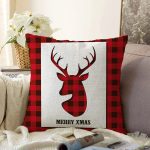 - Sonil-K10374-Gorsel - Realhomes  Merry Xmas Ekose Tasarımlı Dijital Baskılı Dekoratif Raşel Kadife Yastık Kırlent Kılıfı Realhomes