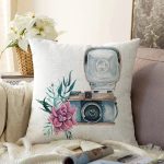 - Sonil-K10392-Gorsel - Realhomes Retro Antika Fotoğraf Makinası Tasarımlı Dijital Baskılı Dekoratif Raşel Kadife Yastık Kırlent Kılıfı Realhomes