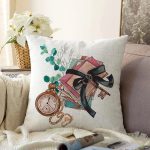 - Sonil-K10393-Gorsel - Realhomes Retro Mektup Paketleri Özel Tasarım Dijital Baskılı Modern Raşel Kadife Yastık Kırlent Kılıfı Realhomes