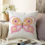 - Sonil-K10400-Gorsel - Realhomes  Pembe Kelebek Tasarımlı Dijital Baskılı Dekoratif Raşel Kadife Yastık Kırlent Kılıfı Realhomes