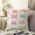 - Sonil-K10403-Gorsel - Realhomes Renkli Kelebek Tasarımlı Dijital Baskılı Modern Raşel Kadife Yastık Kırlent Kılıfı Realhomes