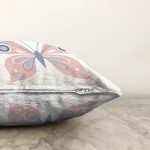 Pembe Kelebek Tasarımlı Dijital Baskılı Modern Raşel Kadife Yastık Kırlent Kılıfı Realhomes
