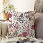 - Sonil-K10412-Gorsel - Realhomes Papatya & Gül Tasarımlı Dijital Baskılı Dekoratif Şönil Yastık Kırlent Kılıfı Realhomes