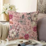 Papatya & Gül Tasarımlı Dijital Baskılı Dekoratif Raşel Kadife Yastık Kırlent Kılıfı Realhomes
