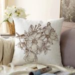 - Sonil-K10417-Gorsel - Realhomes  Karakalem Çiçek Desenli Dijital Baskılı Modern Raşel Kadife Yastık Kırlent Kılıfı Realhomes