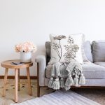 Karakalem Çiçek Desenli Dijital Baskılı Dekoratif Raşel Kadife Yastık Kırlent Kılıfı Realhomes