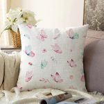 - Sonil-K1042-Gorsel - Realhomes  Realhomes Kelebek Motifli Özel Tasarım Dijital Baskılı Modern Raşel Kadife Yastık Kırlent Kılıfı Realhomes