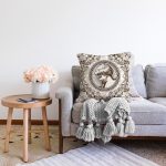 - Sonil-K10420-Gorsel-1 - Realhomes  Karakalem Çiçek & Portre Desenli Dijital Baskılı Dekoratif Raşel Kadife Yastık Kırlent Kılıfı Realhomes