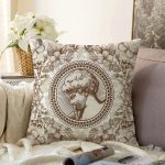 - Sonil-K10420-Gorsel - Realhomes  Karakalem Çiçek & Portre Desenli Dijital Baskılı Dekoratif Raşel Kadife Yastık Kırlent Kılıfı Realhomes