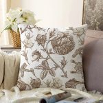 Karakalem Çiçek Desenli Dijital Baskılı Modern Raşel Kadife Yastık Kırlent Kılıfı Realhomes