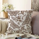 - Sonil-K10422-Gorsel - Realhomes  Karakalem Çiçek & Kelebek Desenli Dijital Baskılı Dekoratif Raşel Kadife Yastık Kırlent Kılıfı Realhomes