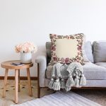 - Sonil-K10427-Gorsel-1 - Realhomes  Renkli Çiçek Çerçeveli Dijital Baskılı Modern Raşel Kadife Yastık Kırlent Kılıfı Realhomes