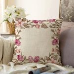 - Sonil-K10427-Gorsel - Realhomes  Renkli Çiçek Çerçeveli Dijital Baskılı Modern Raşel Kadife Yastık Kırlent Kılıfı Realhomes