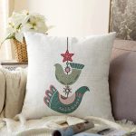 - Sonil-K10432-Gorsel - Realhomes  Kuş Süsü Tasarımlı Dijital Baskılı Dekoratif Şönil Yastık Kırlent Kılıfı Realhomes