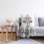 Kuş & Çiçek Motifli Dijital Baskılı Modern Şönil Yastık Kırlent Kılıfı Realhomes