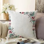 - Sonil-K10435-Gorsel - Realhomes Özel Tasarım Kuş & Çiçek Motifli Dijital Baskılı Modern Raşel Kadife Yastık Kırlent Kılıfı Realhomes