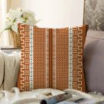 - Sonil-K10453-Gorsel - Realhomes  Kahve Zemin Etnik Figürlü Bohem Desenli Dijital Baskılı Modern Raşel Kadife Yastık Kırlent Kılıfı Realhomes