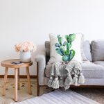Kaktüs Özel Tasarımlı Dijital Baskılı Modern Raşel Kadife Yastık Kırlent Kılıfı Realhomes