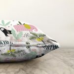 - Печать - Realhomes Realhomes Hayvanat Bahçesi Konseptli Hayvan Motifli Özel Tasarım Dijital Baskılı Modern Raşel Kadife Yastık Kırlent Kılıfı Realhomes