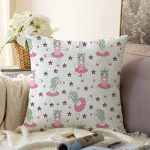 - Sonil-K1049-Gorsel - Realhomes Realhomes Dans Eden Unicorn Çizimli Özel Tasarım Dijital Baskılı Modern Raşel Kadife Yastık Kırlent Kılıfı Realhomes