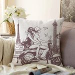 Motorcu Desenli Dijital Baskılı Dekoratif Modern Raşel Kadife Yastık Kırlent Kılıfı Realhomes