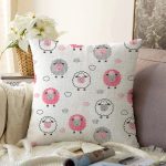 - Sonil-K1052-Gorsel - Realhomes  Realhomes Mutlu Koyunlar Özel Tasarım Dijital Baskılı Modern Raşel Kadife Yastık Kırlent Kılıfı Realhomes