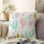 - Web - Realhomes Realhomes Renkli Kaktüs Motifli Özel Tasarım Dijital Baskılı Modern Şönil Yastık Kırlent Kılıfı Realhomes