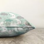 - Print - Realhomes Realhomes Renkli Ay Bulut Motifli Özel Tasarım Dijital Baskılı Modern Raşel Kadife Yastık Kırlent Kılıfı Realhomes