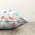 Realhomes Mavi Kaktüs Motifli Özel Tasarım Dijital Baskılı Modern Raşel Kadife Yastık Kırlent Kılıfı Realhomes