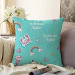 - Печать - Realhomes  Realhomes Deniz Motifli Özel Tasarım Dijital Baskılı Modern Raşel Kadife Yastık Kırlent Kılıfı Realhomes