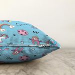 - Печать - Realhomes Realhomes Uzay Motifli Özel Tasarım Dijital Baskılı Modern Raşel Kadife Yastık Kırlent Kılıfı Realhomes