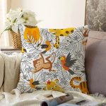 - Basic RGB - Realhomes Realhomes Sevimli Hayvanlar Çizimli Özel Tasarım Dijital Baskılı Modern Raşel Kadife Yastık Kırlent Kılıfı Realhomes