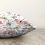 - Print - Realhomes Realhomes Renkli Kelebekler Özel Tasarım Dijital Baskılı Modern Raşel Kadife Yastık Kırlent Kılıfı Realhomes