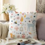 - Sonil-K1082-Gorsel - Realhomes  Realhomes Sevimli Hayvanlar Tasarımlı Dijital Baskılı Modern Raşel Kadife Yastık Kırlent Kılıfı Realhomes
