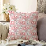 - Print - Realhomes Realhomes Paraşütlü Tavşan Motifli Özel Tasarım Dijital Baskılı Modern Raşel Kadife Yastık Kırlent Kılıfı Realhomes