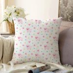 Realhomes Pembe Kuzucuk Özel Tasarım Dijital Baskılı Modern Raşel Kadife Yastık Kırlent Kılıfı Realhomes