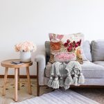 Masada Güller Dijital Baskılı Dekoratif Modern Raşel Kadife Yastık Kırlent Kılıfı Realhomes