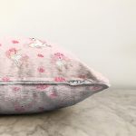 - Print - Realhomes Realhomes Pembe Zeminde Dişi Unicorn Tasarımlı Dijital Baskılı Modern Raşel Kadife Yastık Kırlent Kılıfı Realhomes