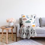 - Печать - Realhomes  Realhomes Sevimli Panda Motifli Özel Tasarım Dijital Baskılı Modern Raşel Kadife Yastık Kırlent Kılıfı Realhomes