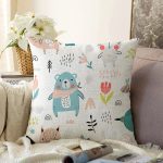 Realhomes Sevimli Hayvanlar Özel Tasarım Dijital Baskılı Modern Raşel Kadife Yastık Kırlent Kılıfı Realhomes