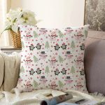 - Sonil-K1112-Gorsel - Realhomes  Realhomes Yavru Penguenler Çizimli Özel Tasarım Dijital Baskılı Modern Raşel Kadife Yastık Kırlent Kılıfı Realhomes